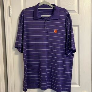 Nike Clemson golf shirt short sleeve polo Dry Fit Tiger paw logo. Mens XL